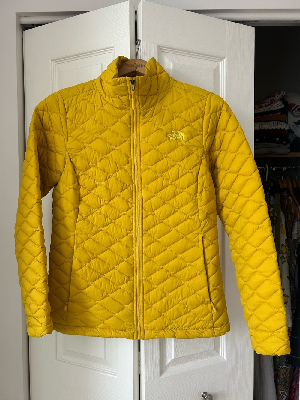 The North Face Women's Bright Yellow Quilted Puffer Jacket